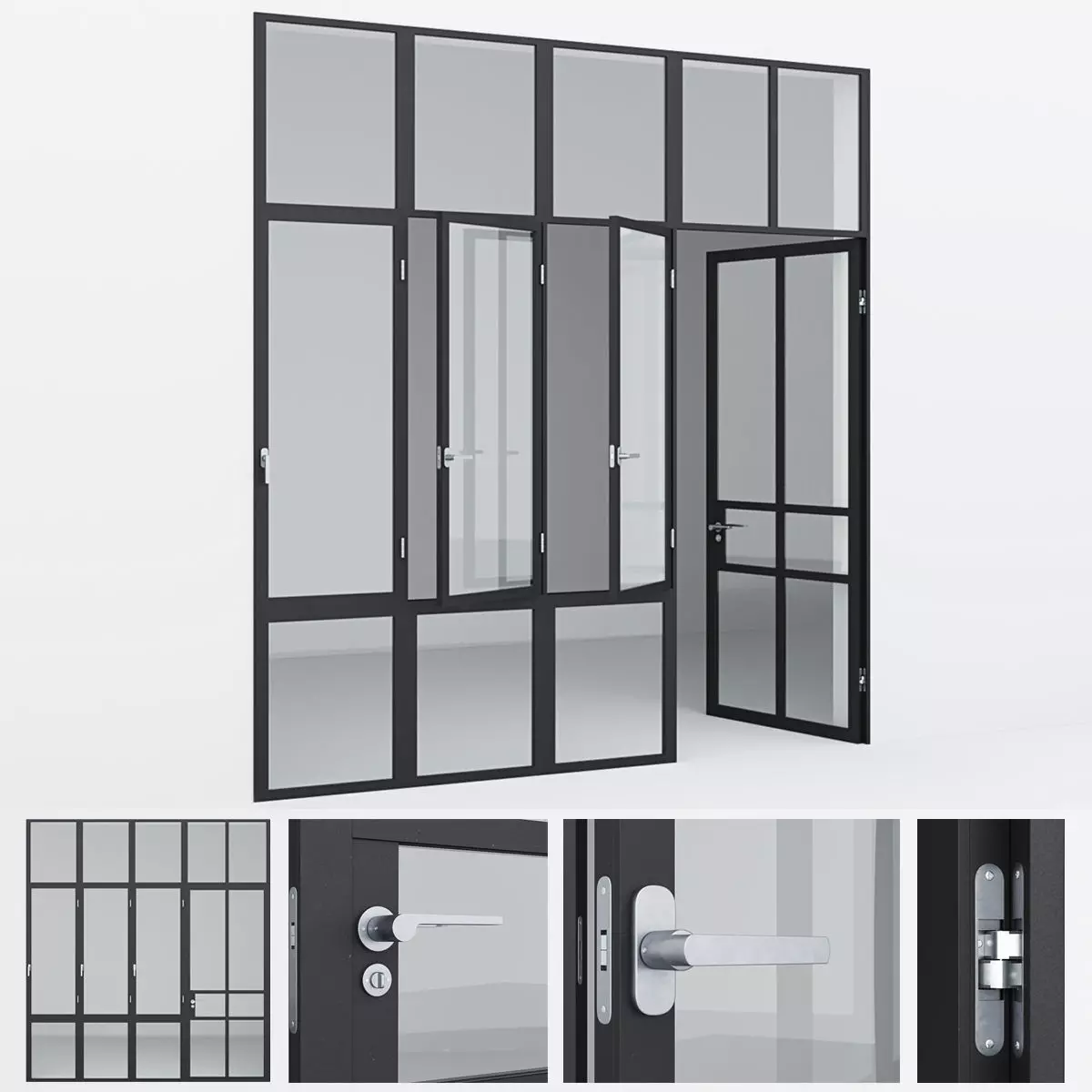 Aluminium door 18 3D model_0