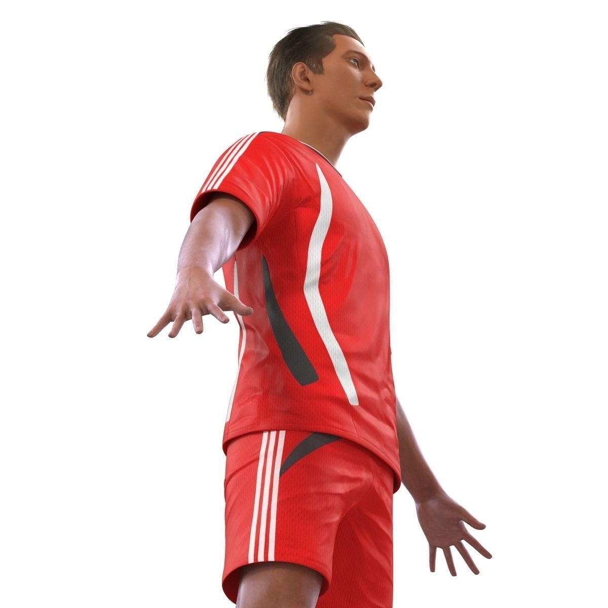 Soccer Player Generic Rigged for Cinema 4D 3D model_23