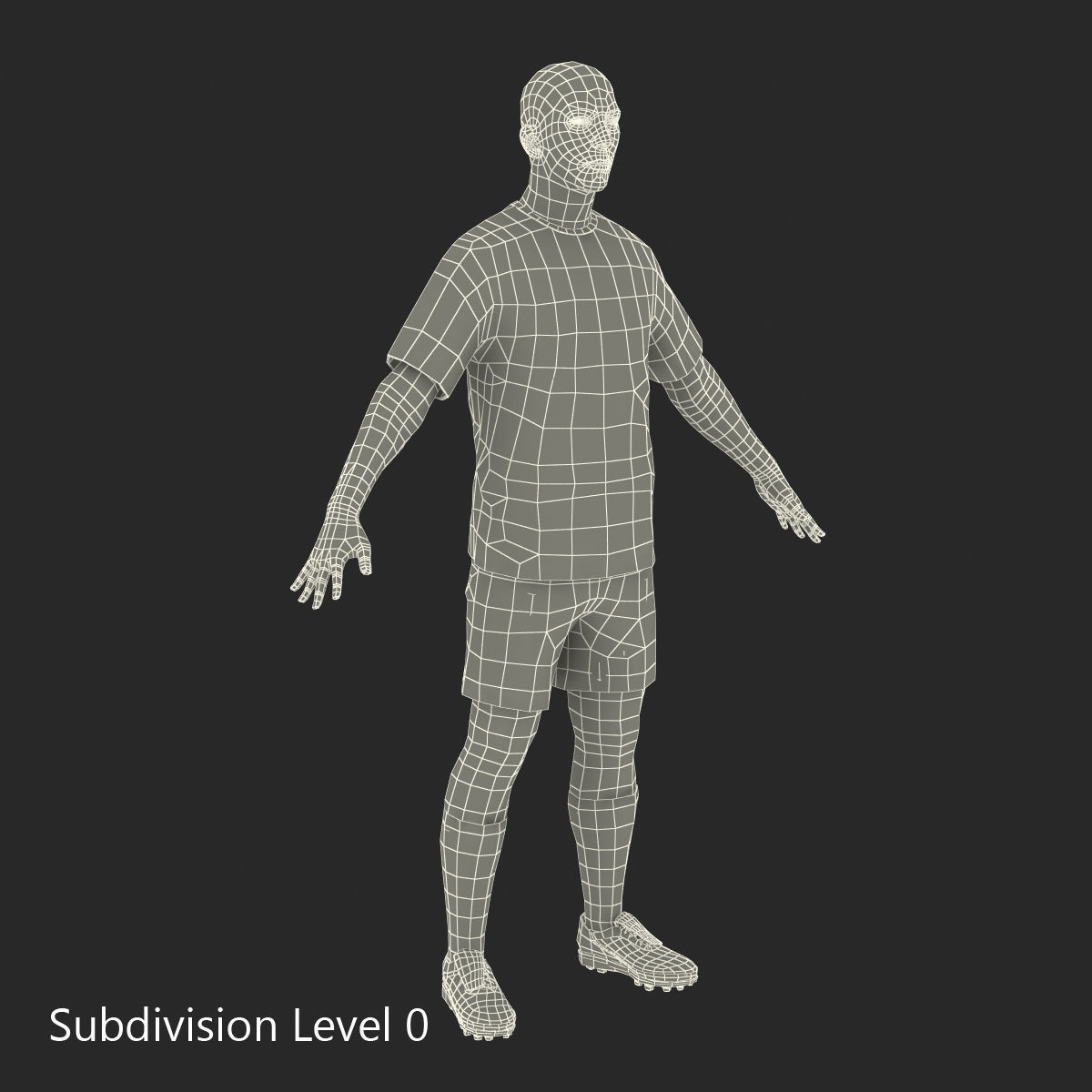 Soccer Player Generic Rigged for Cinema 4D 3D model_38