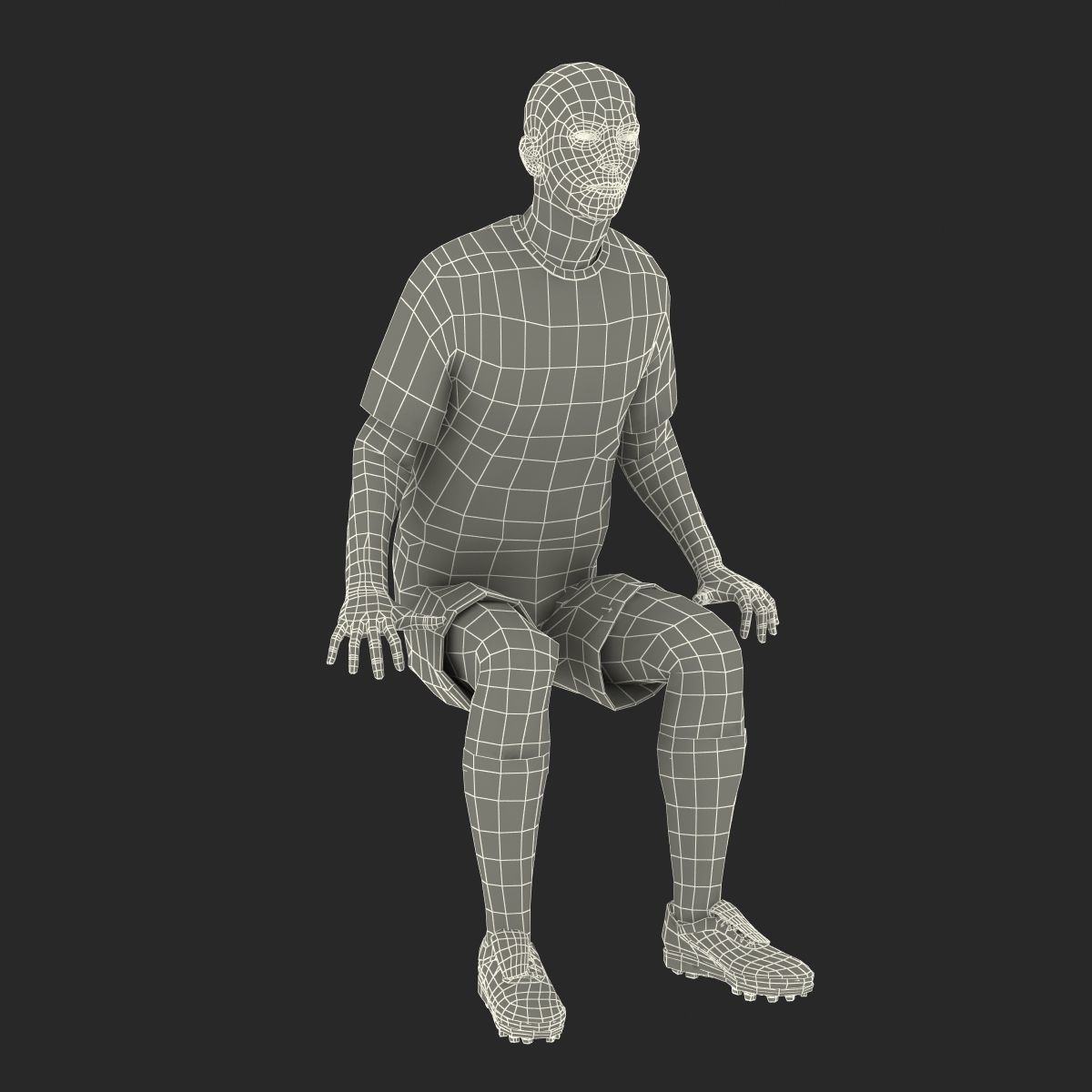 Soccer Player Generic Rigged for Cinema 4D 3D model_56