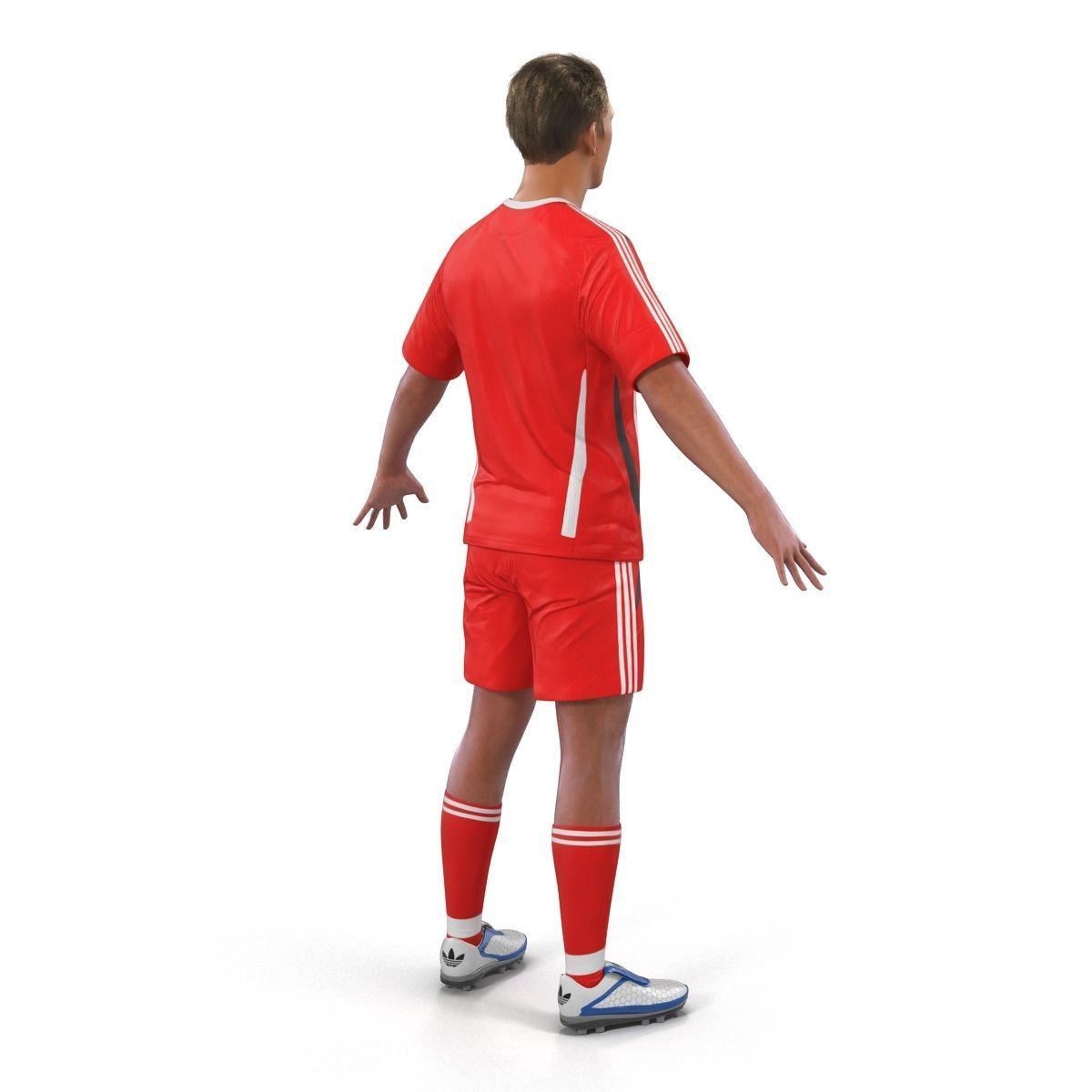 Soccer Player Generic Rigged for Cinema 4D 3D model_6