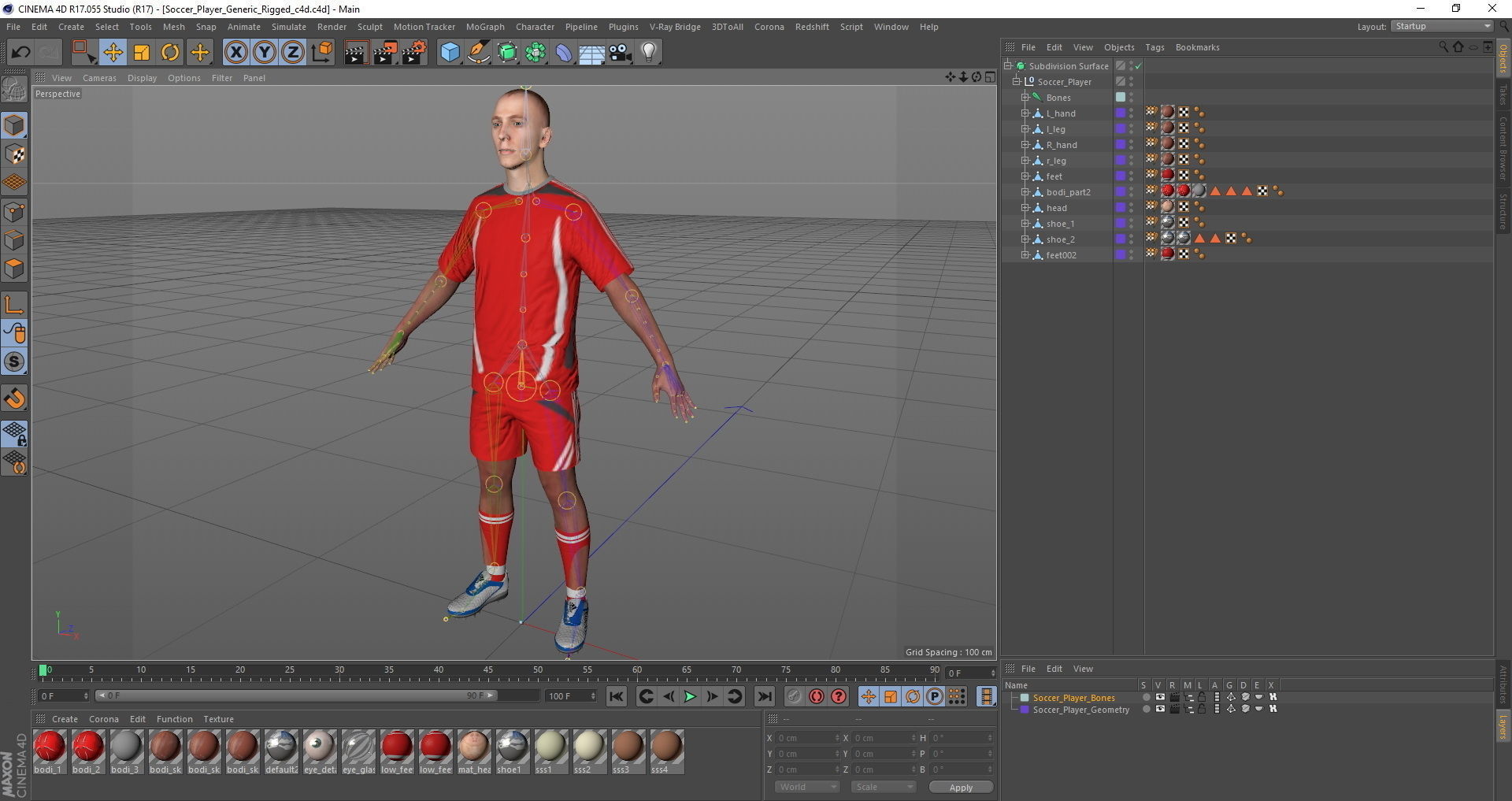Soccer Player Generic Rigged for Cinema 4D 3D model_69