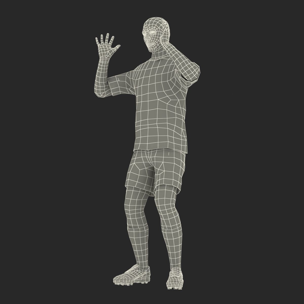 Soccer Player Generic Rigged for Cinema 4D 3D model_55