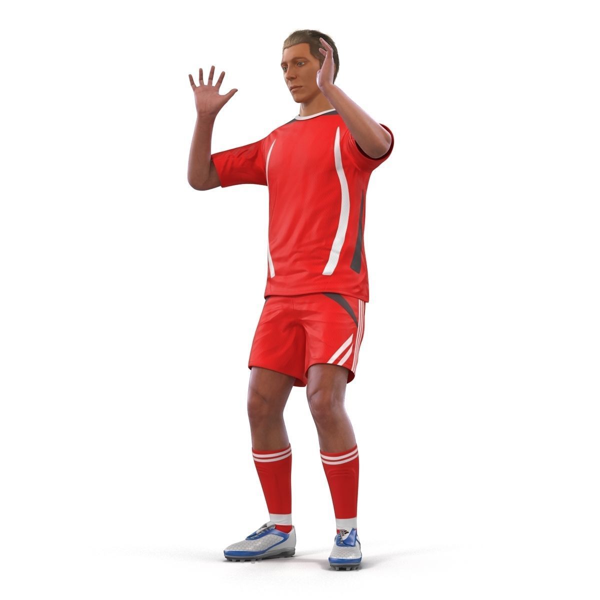 Soccer Player Generic Rigged for Cinema 4D 3D model_13