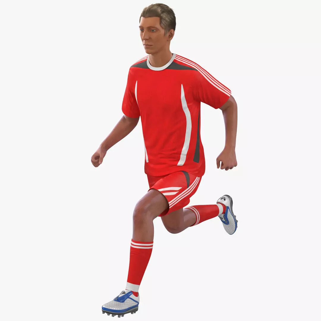 Soccer Player Generic Rigged for Cinema 4D 3D model_0