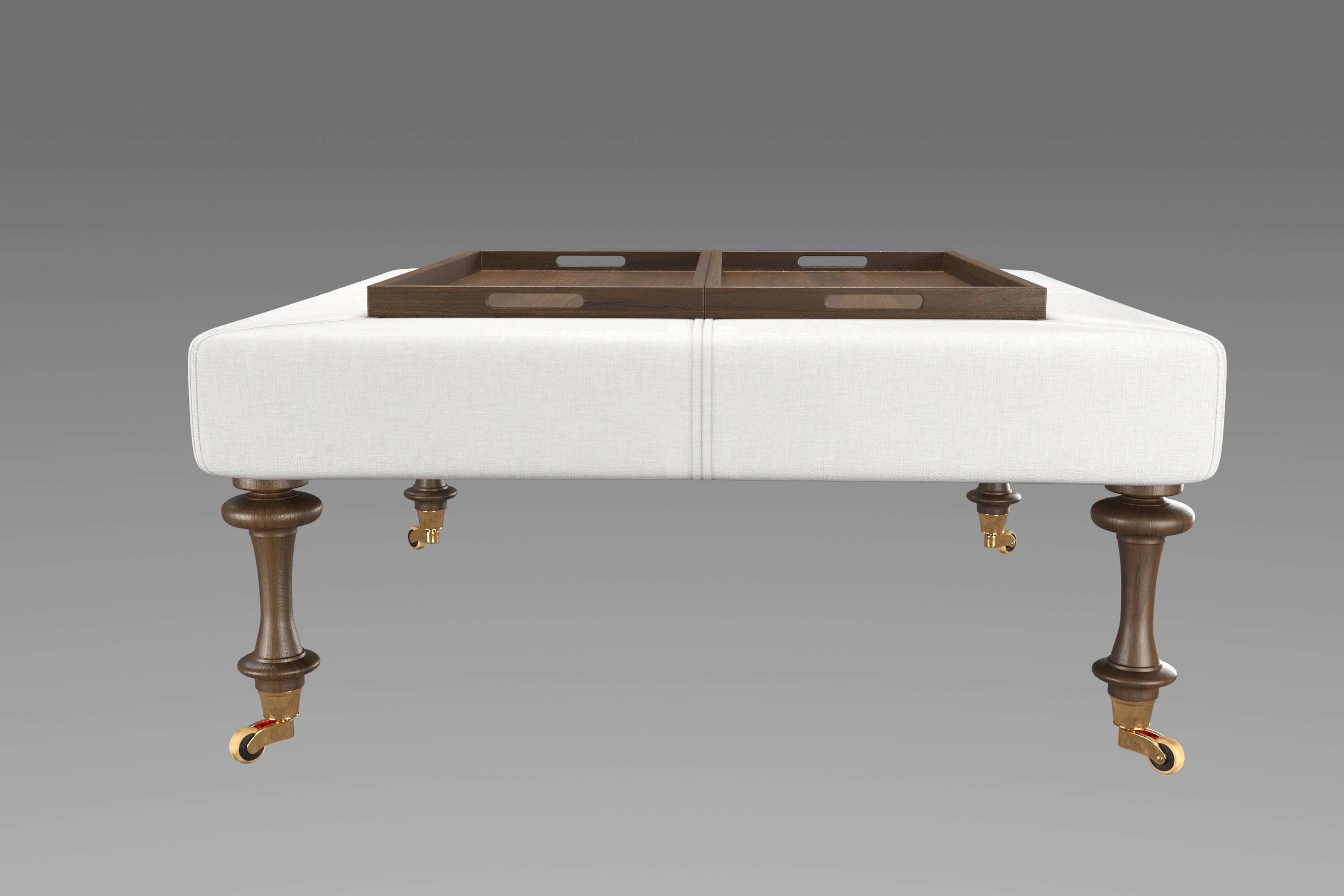 3d model Tristen Square Ottoman with Tray 3D model_2