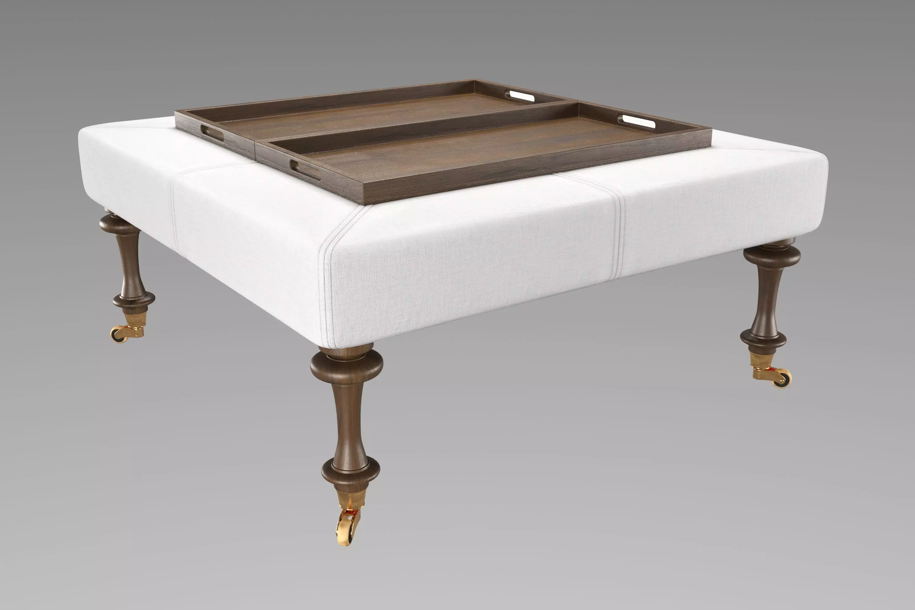 3d model Tristen Square Ottoman with Tray 3D model_0