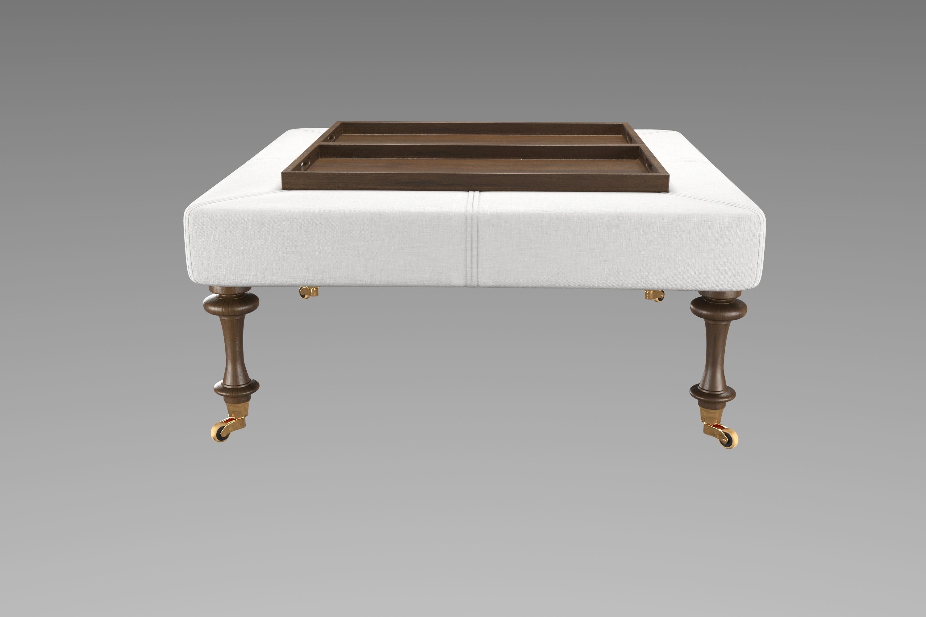 3d model Tristen Square Ottoman with Tray 3D model_1