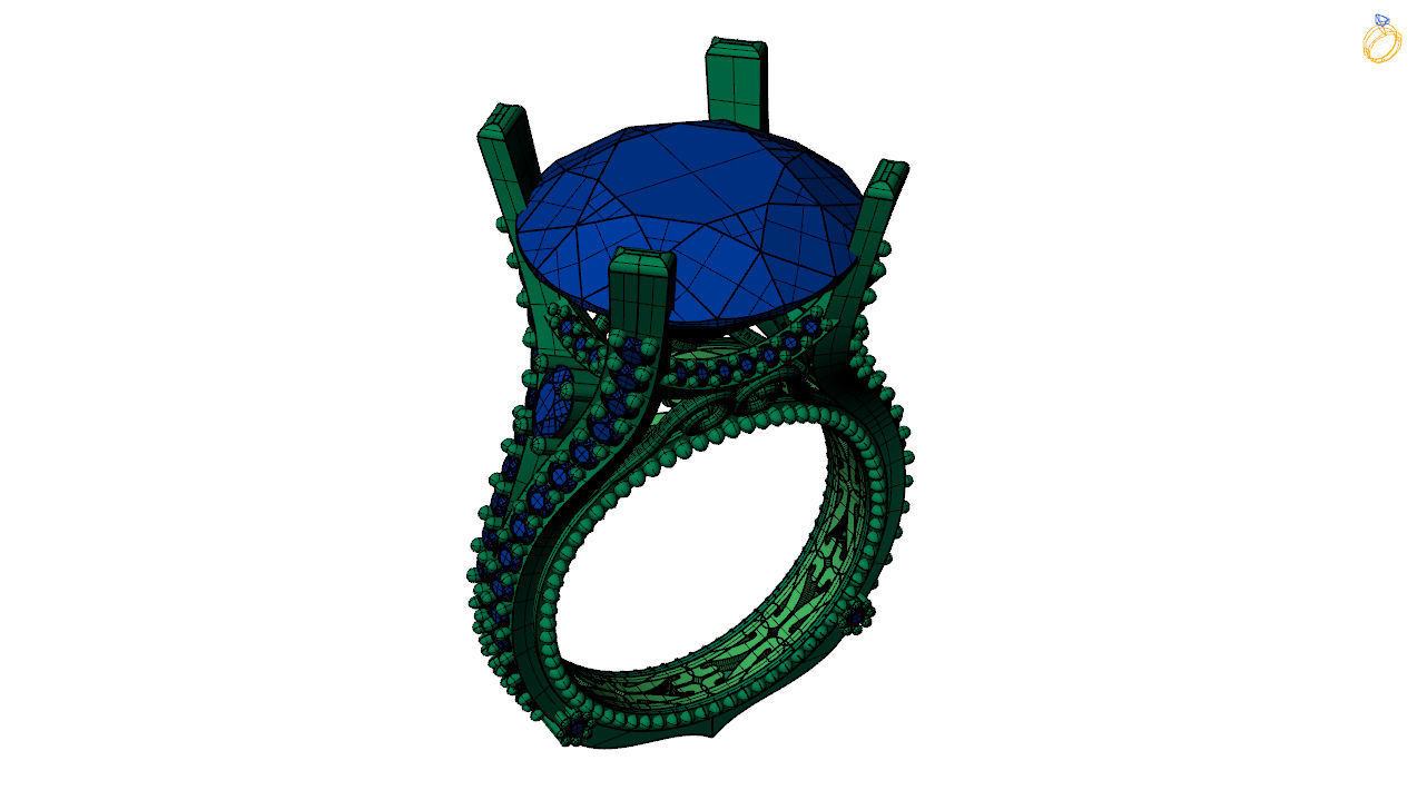 Diamond solitaire ring - Wedding ring 3d print file 3D print model_11