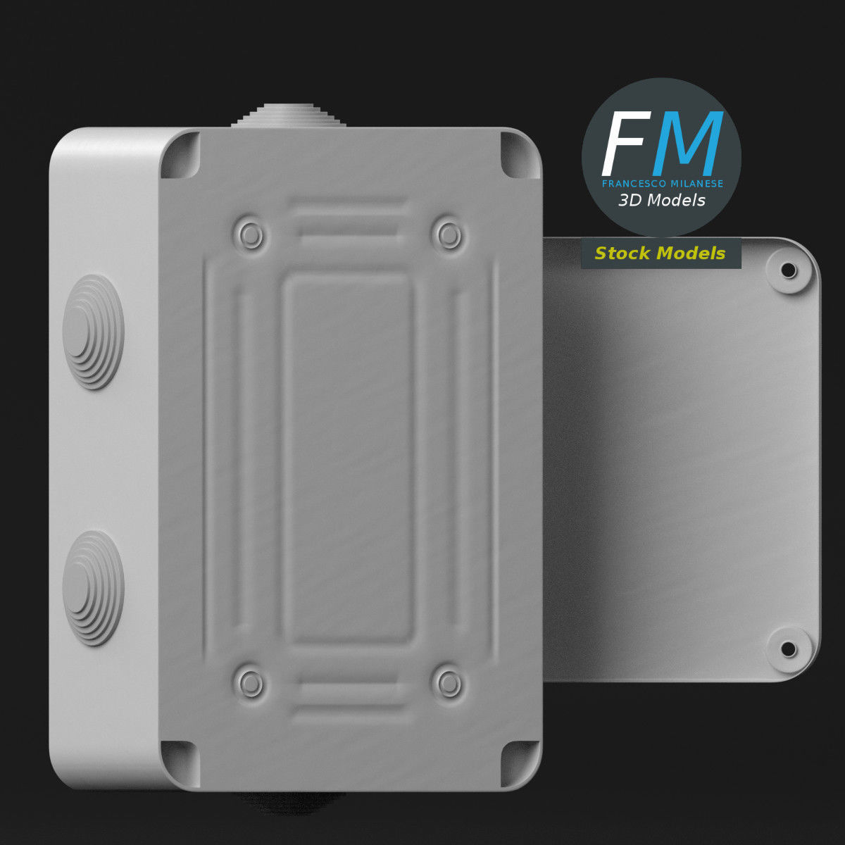Rectangular junction box 1 3D model_5