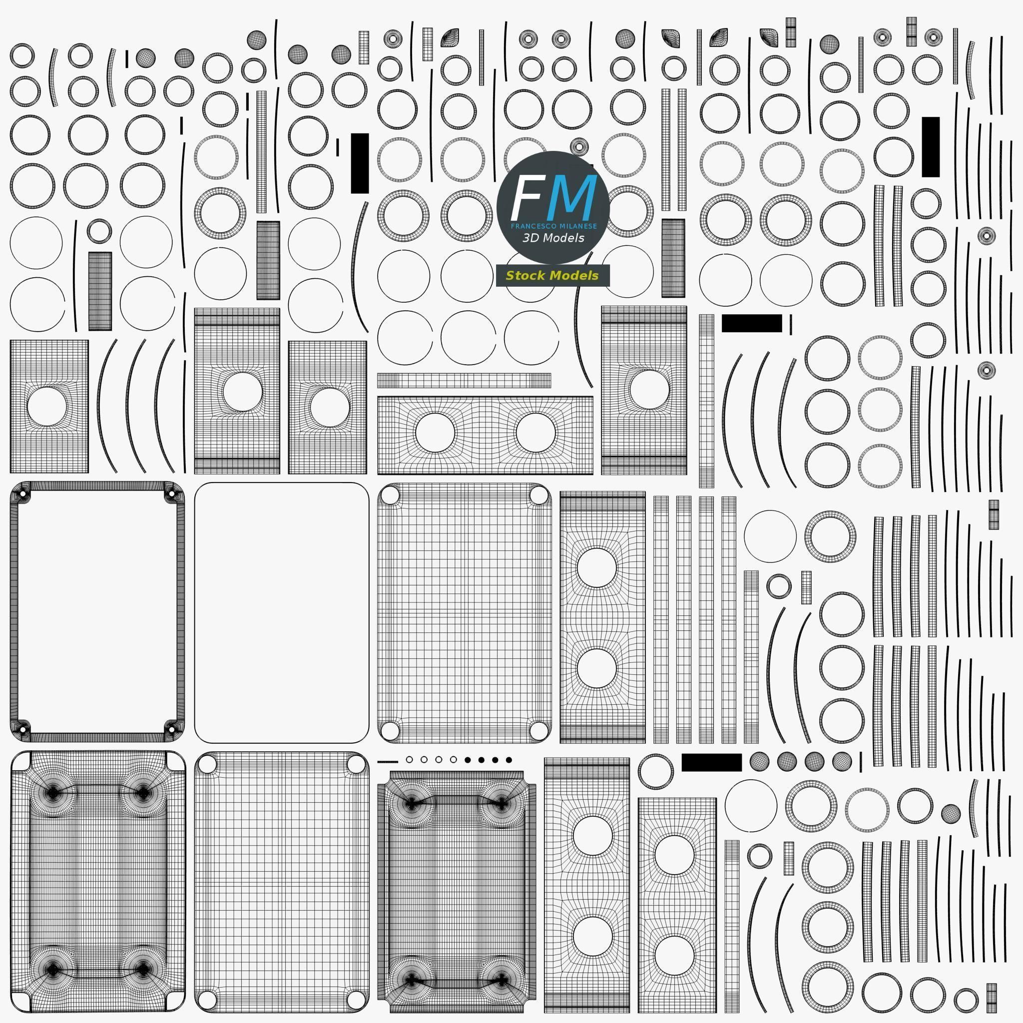 Rectangular junction box 1 3D model_11