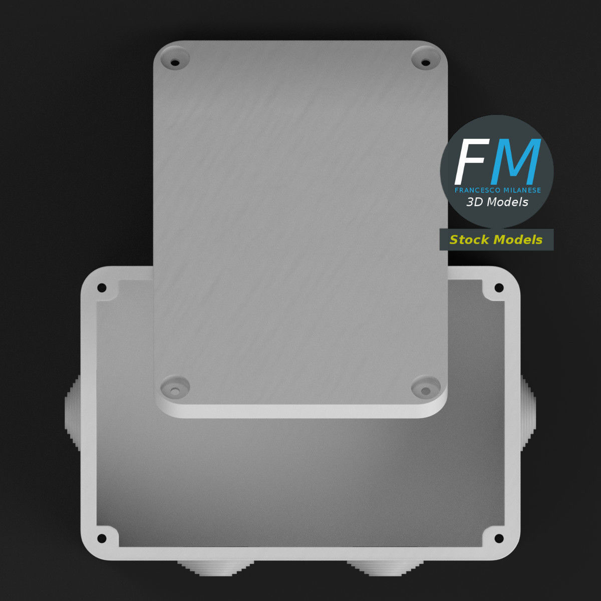Rectangular junction box 1 3D model_6