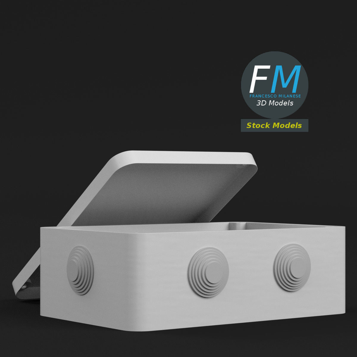 Rectangular junction box 1 3D model_3