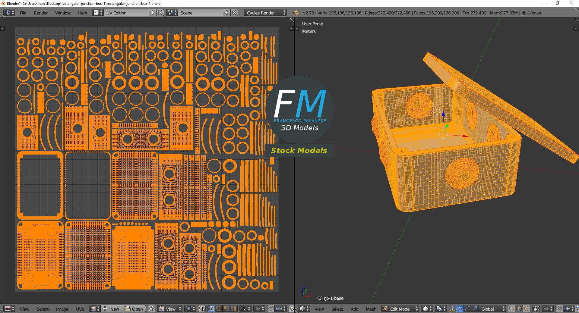 Rectangular junction box 1 3D model_10