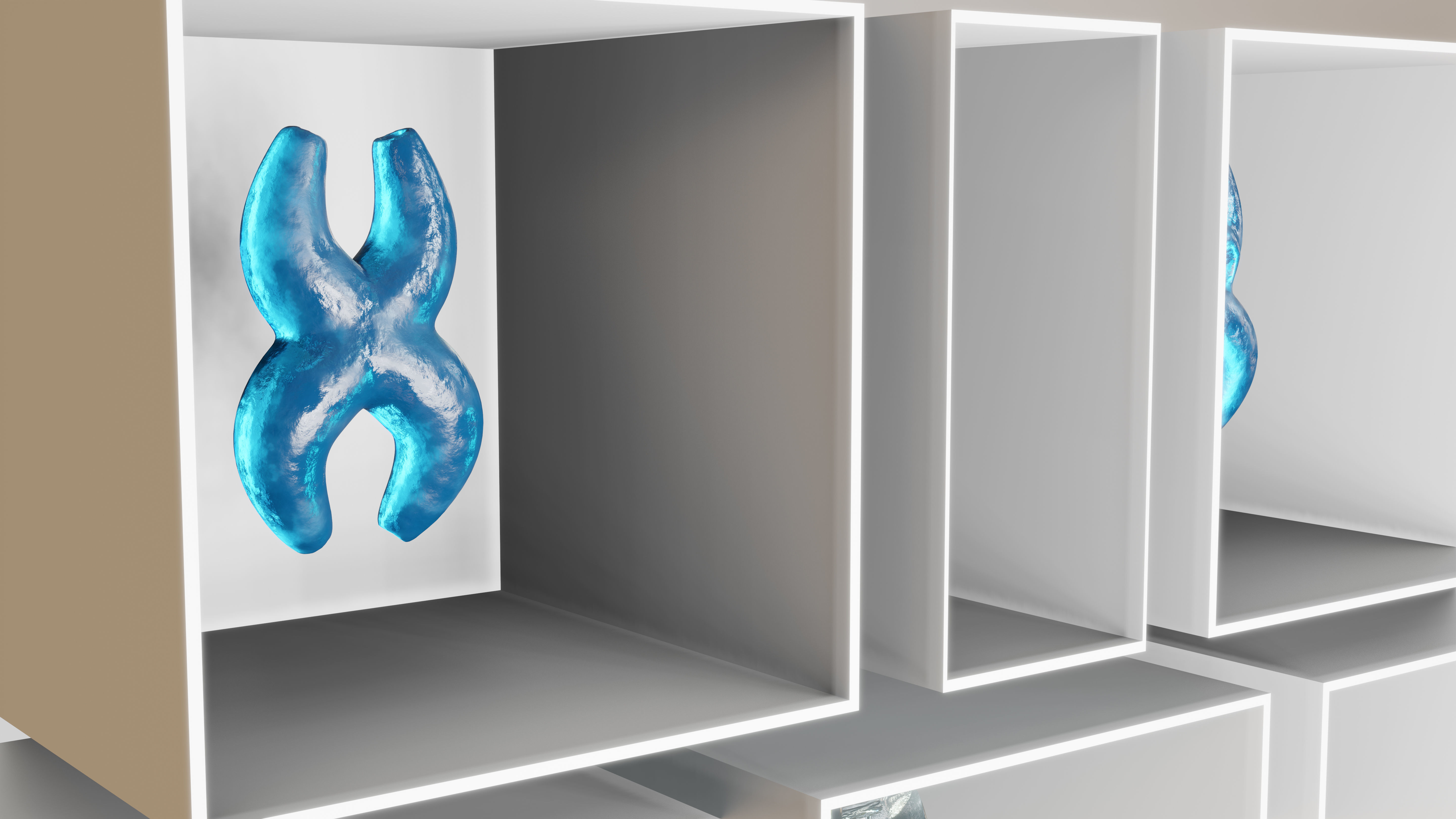 Cute cartoon DNA with expressions SET 3D model_14