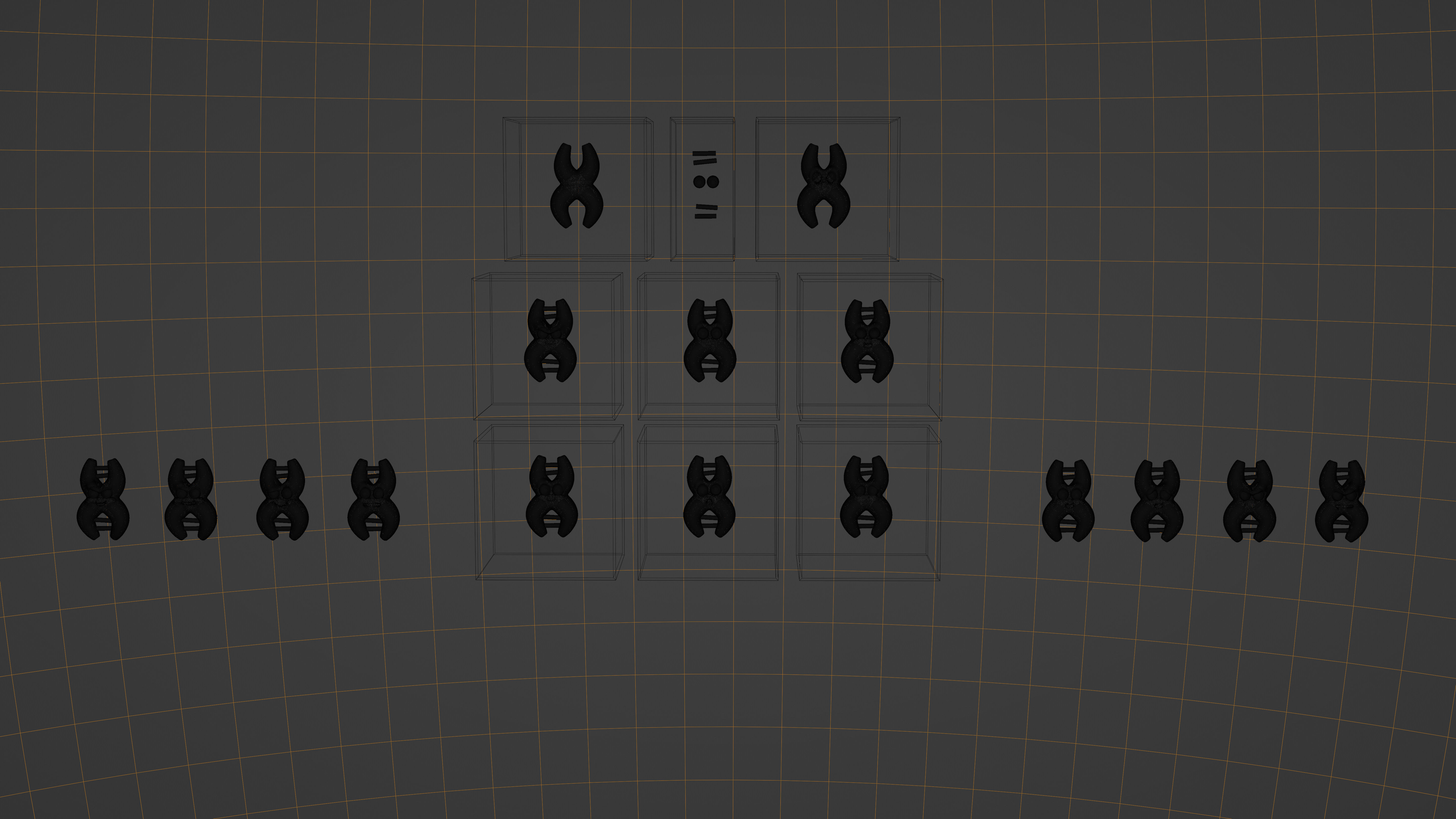 Cute cartoon DNA with expressions SET 3D model_11