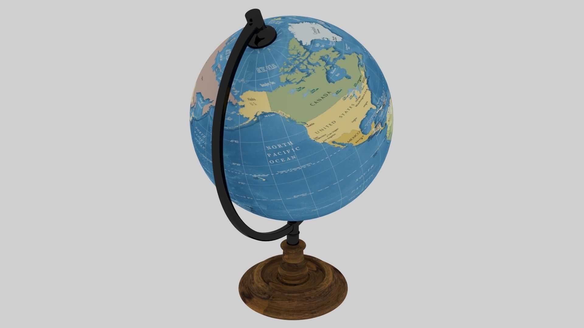 Globe Low-poly 3D model_2