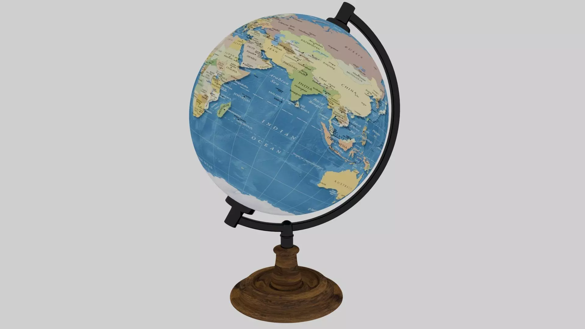 Globe Low-poly 3D model_0