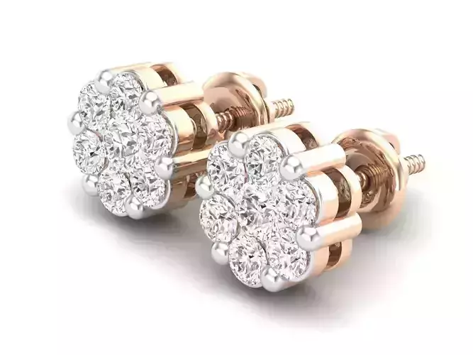 Diamond cluster earrings for woman