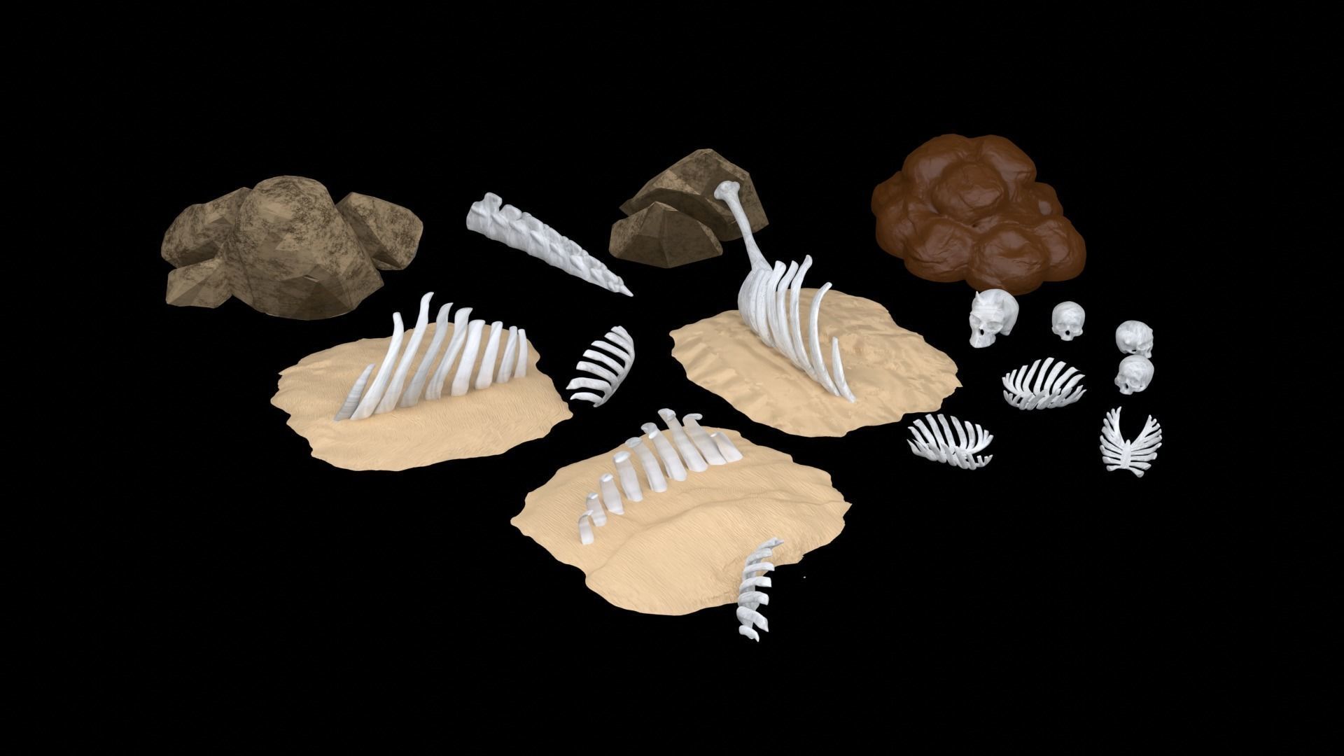 Jabbas Throne Room - Set 9a - Rancor Cave Attributes 1-6 scale Free 3D print model_2