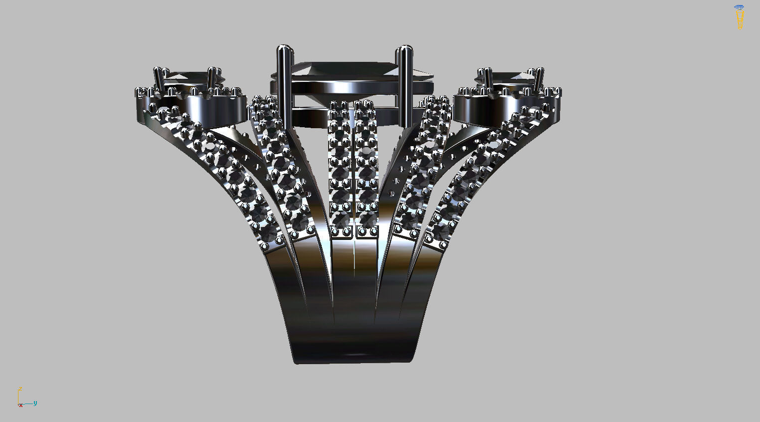 Oval and drop Gemstones ring 3D print model_7