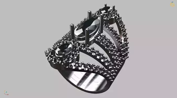 Oval and drop Gemstones ring