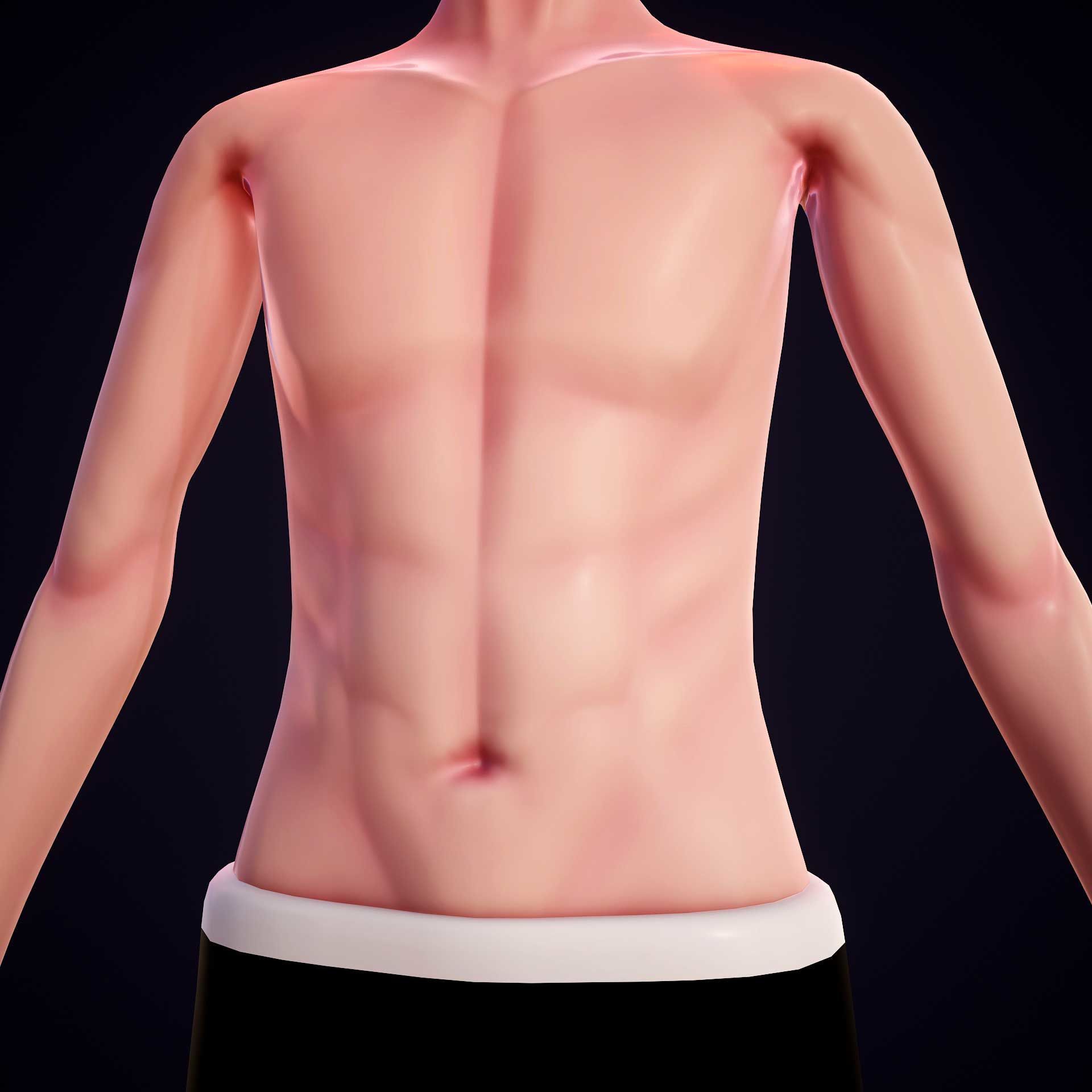 Anime Boy Base Mesh Low-poly 3D model_9