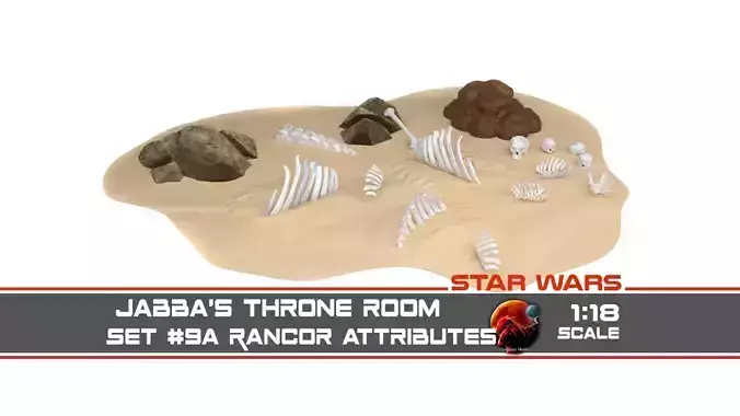 Jabbas Throne Room - Set 9a - Rancor Cave Attributes 1-18 scale Free 3D print model