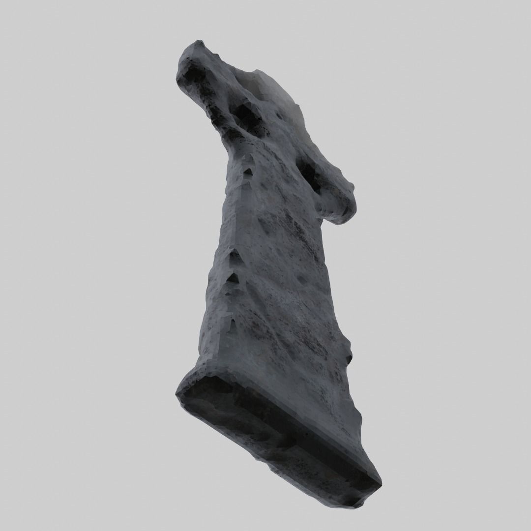 Celtic Ring Cross Grave Stone Old V2 3D model_4