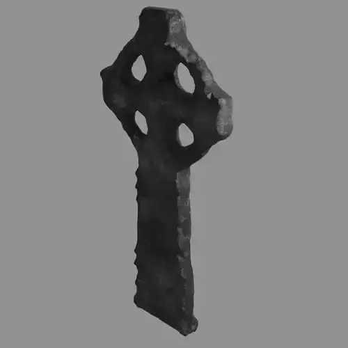 Celtic Ring Cross Grave Stone Old V2 3D model