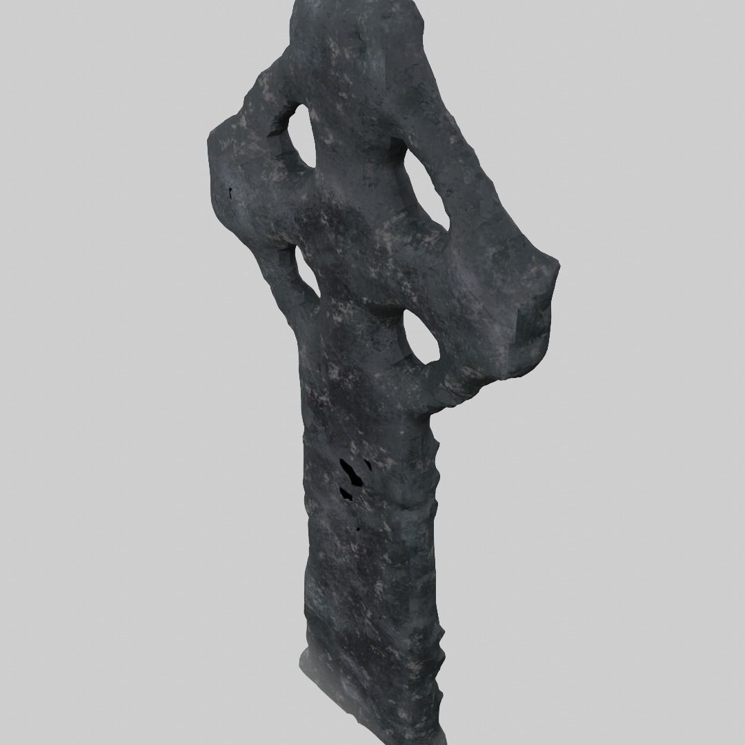 Celtic Ring Cross Grave Stone Old V2 3D model_2