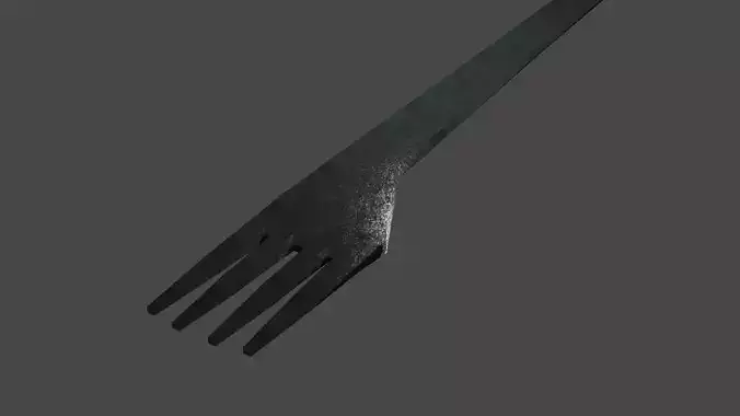 low-poly Metal Fork