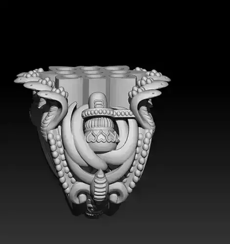 Ring Shiva Lingam Lord Shiva Ring Snakes 18k Gold