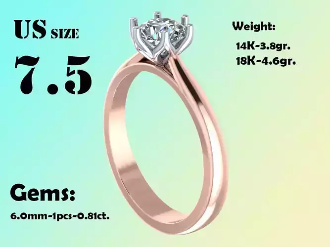 Ring SOL 1 diamond 081ct