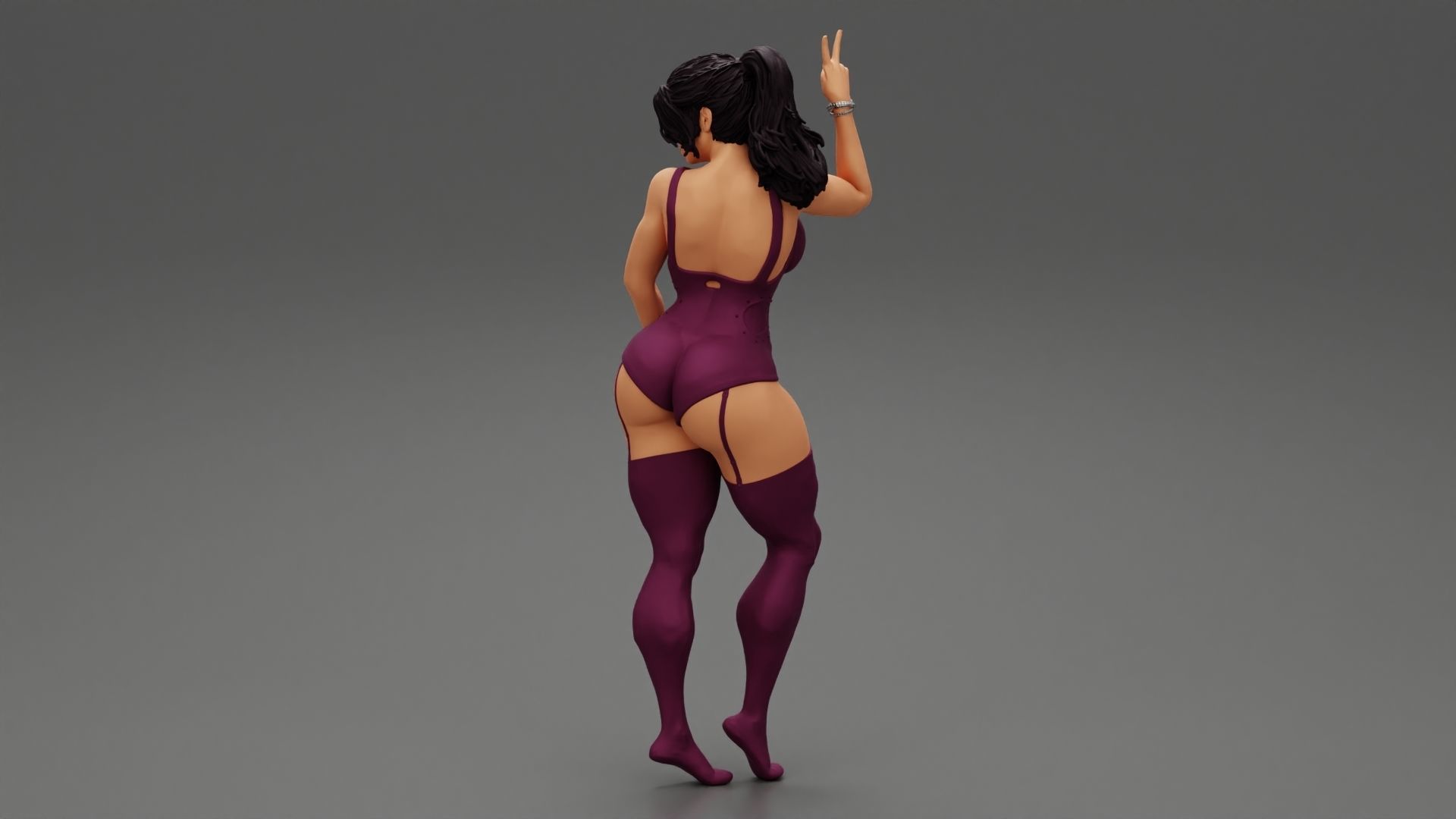 Sensual Girl in Lingerie 3D print model_6