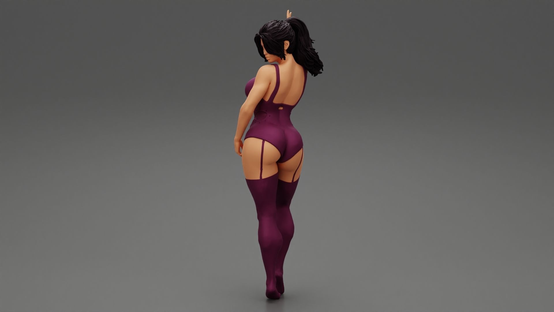 Sensual Girl in Lingerie 3D print model_8