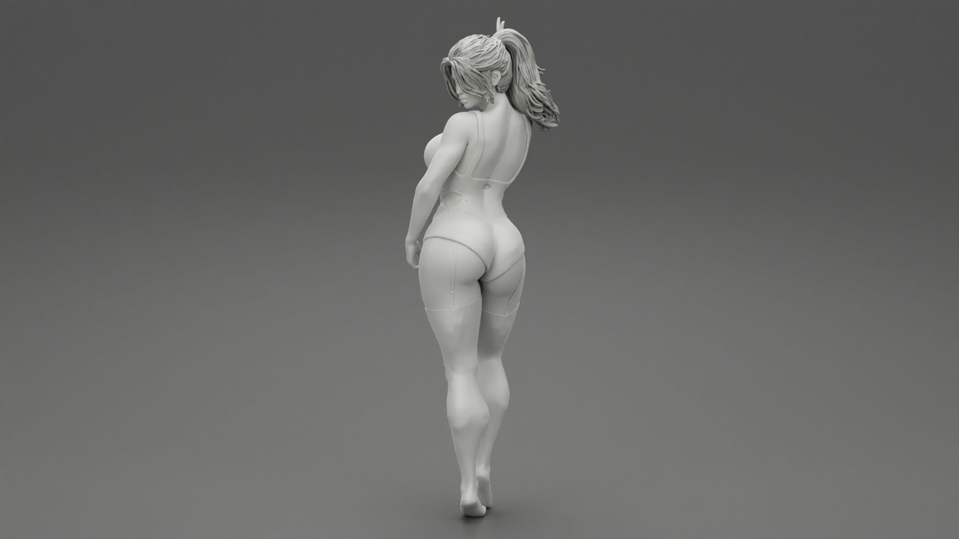 Sensual Girl in Lingerie 3D print model_9