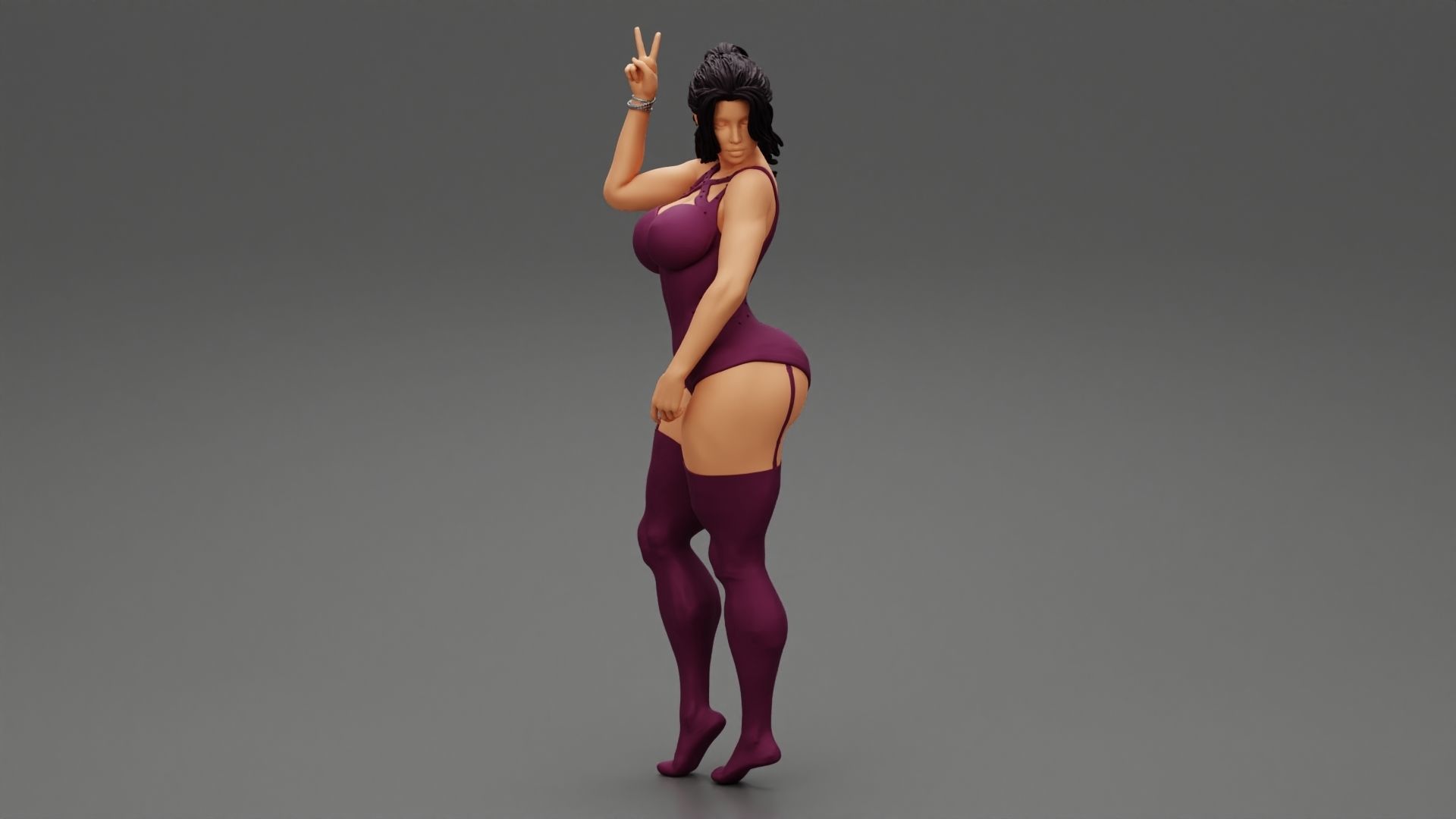 Sensual Girl in Lingerie 3D print model_10