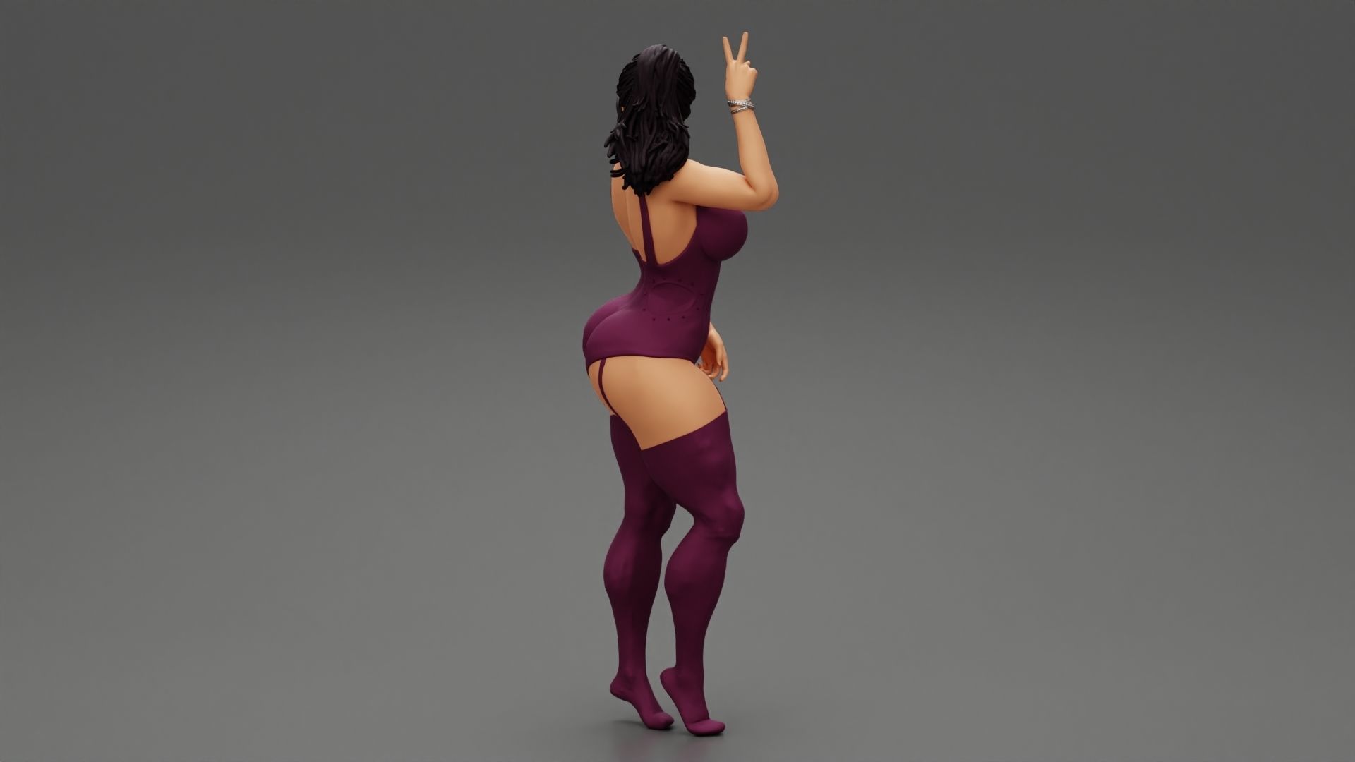 Sensual Girl in Lingerie 3D print model_4