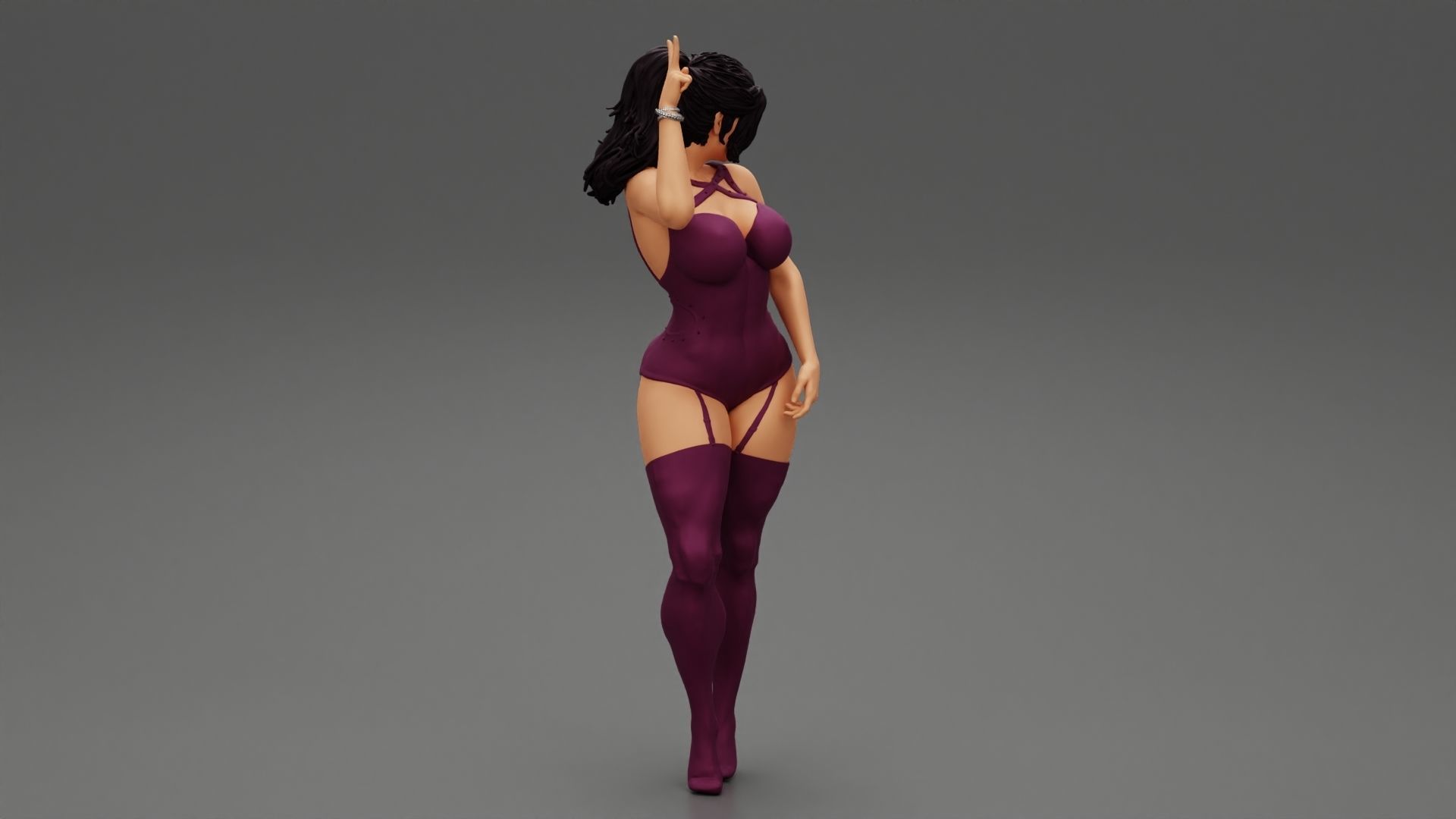 Sensual Girl in Lingerie 3D print model_2