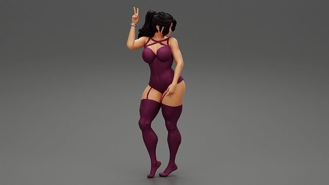 Sensual Girl in Lingerie 3D print model