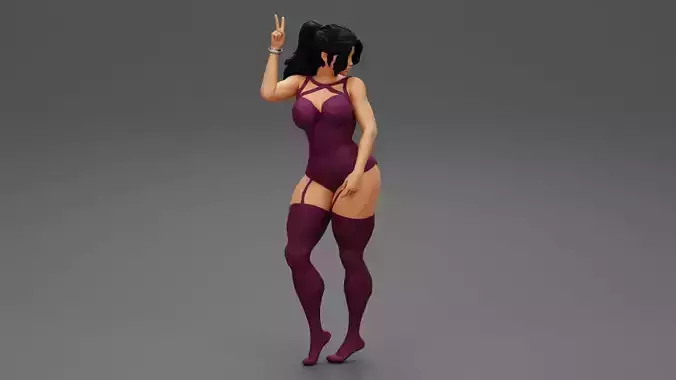 Sensual Girl in Lingerie 3D print model