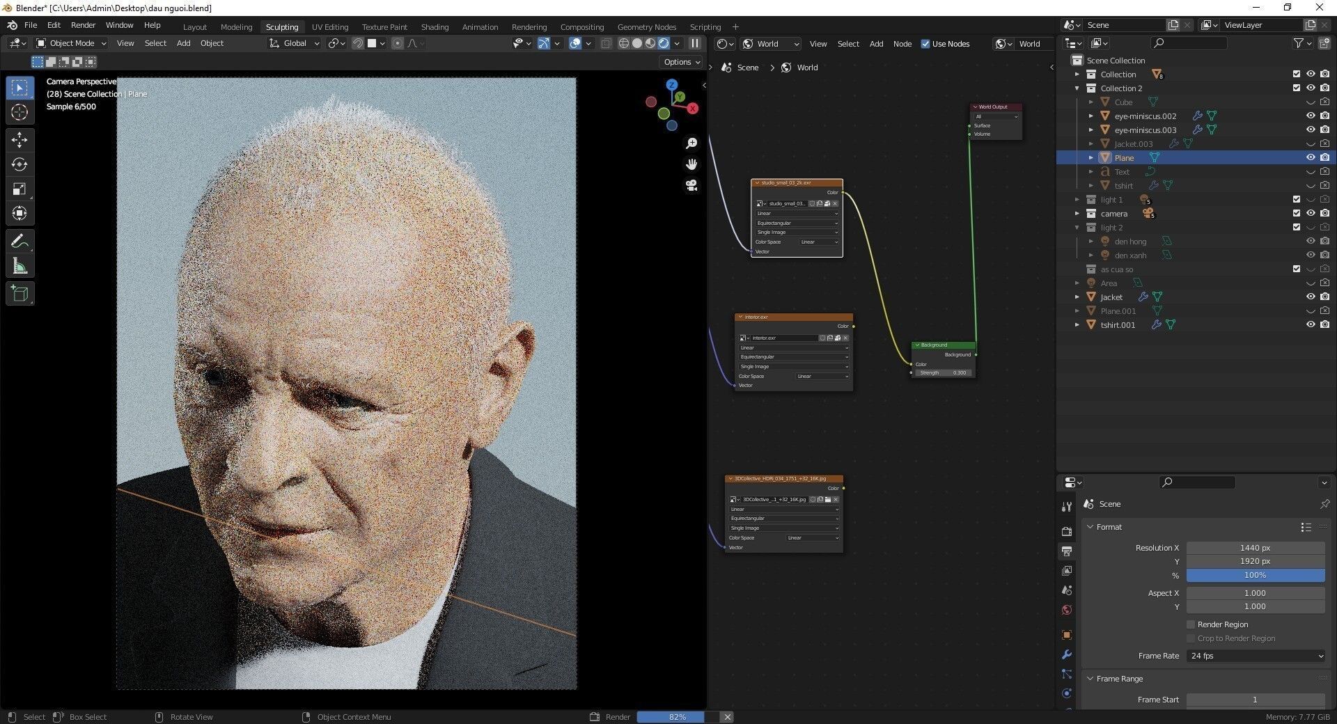 Anthony Hopkins potrait blender 3D model_2