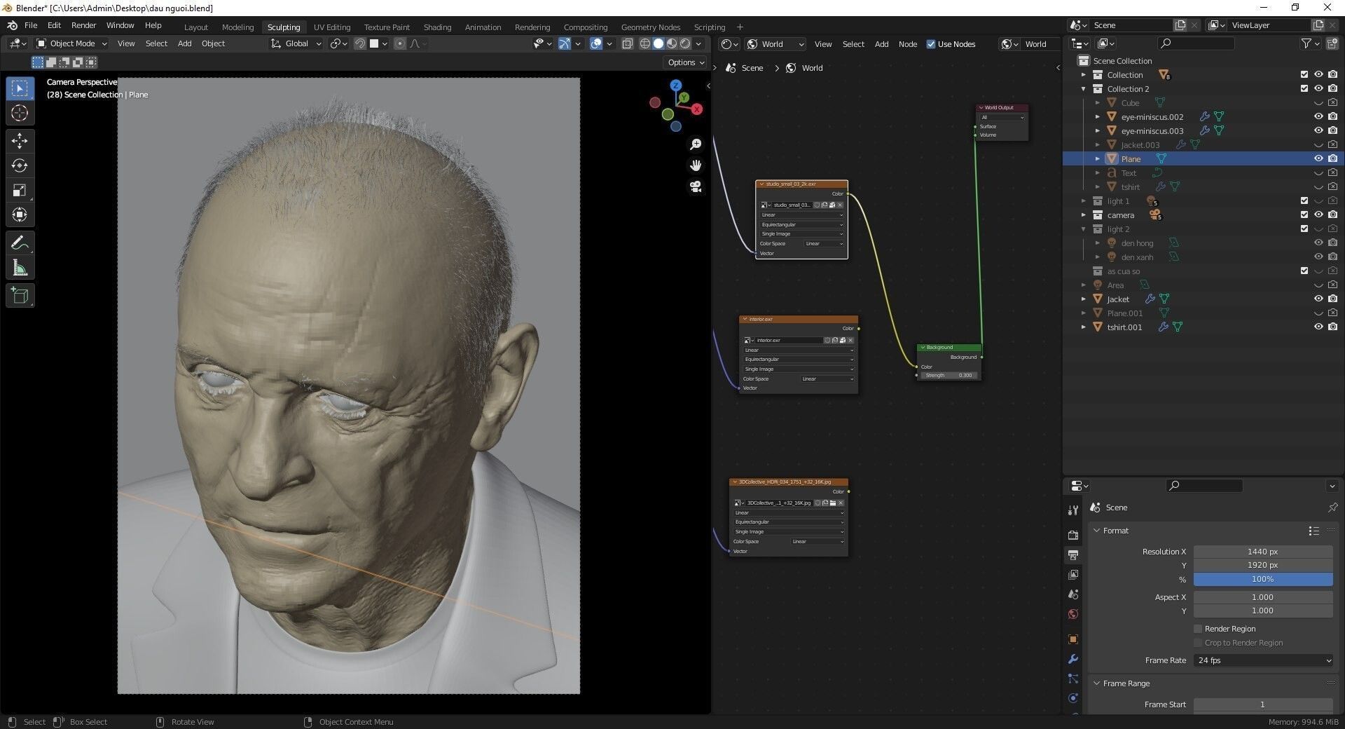 Anthony Hopkins potrait blender 3D model_1