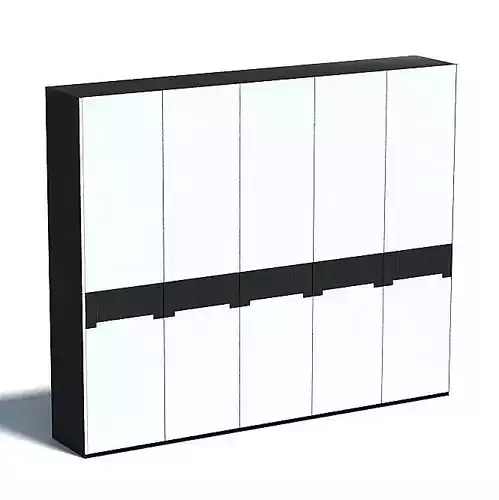White Modern Cabinet Black Trim
