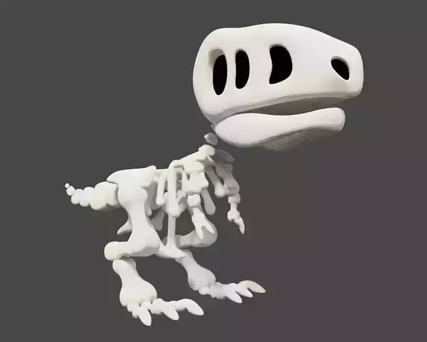 Cartoon T-Rex Skeleton Not-Rigged
