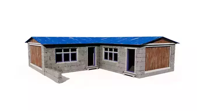 Mountain Lodge Low-poly 3D model