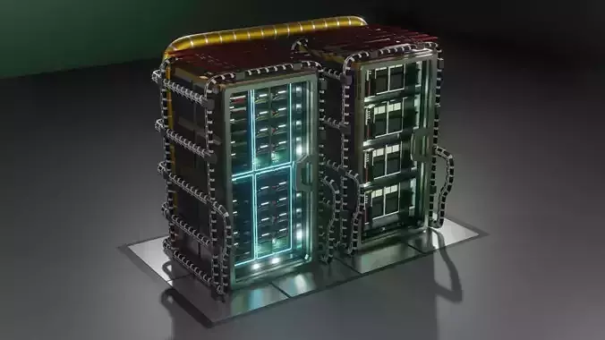 server computer tower with lights 3D model