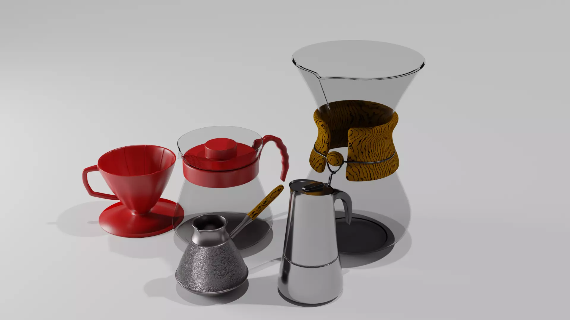 Coffe Collection coffee maker and cups Free 3D model