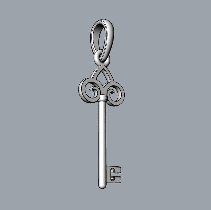 Pendant Tiffany Key  3D print model_1